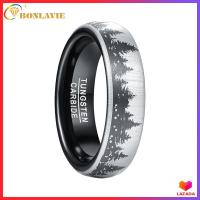 ราคา BONLAVIE 8mm BlackTungsten Carbide Ring Plated Christamas Tree Forest With Inner Tungsten Carbide Words High Polished Waterproof Anti Scratch Mens Fashion Ring Comfort Fit (10394509807)