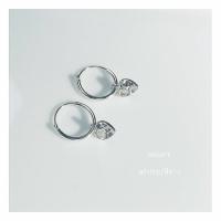 ราคา iam silver925ต่างหูห่วงเงินแท้ห้อยตุ้งติ้งเพชรCzรูปหัวใจ ดาว สี่เหลี่ยม (17698285461)