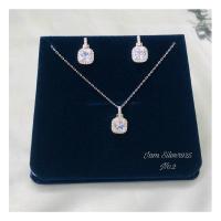 ราคา set สร้อยคอเงินแท้ชุบทองคำขาว (17698111815)