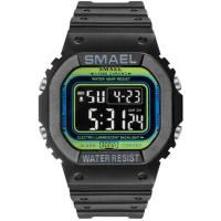 ราคา 2023 SMAEL นาฬิกาดิจิตอลผู้ชายกีฬานาฬิกา LED กองทัพทหารพรางนาฬิกาข้อมือสำหรับเด็ก 3Bar นาฬิกาจับเวลากันน้ำ 1801 (20048851295)