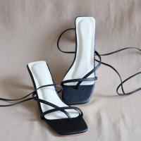 ราคา BARE รองเท้าส้นสูง 2 นิ้ว เเบบพันขาสูง (13599504772)