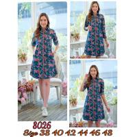 ราคา เดรสยีนส์ 8026 ชุดยีนส์แบบสวยพิมพ์ลายดอกไม้สีสดใสสวยมาก ผ้ายีนส์ไม่หนา ใส่สบาย ใส่ได้หลายโอกาส (18352197982)