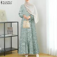 ราคา MOMONACO ZANZEA มุสลิมผู้หญิงมุสลิมแขนยาวผู้หญิงชุดเดรสมีระบายพิมพ์เรขาคณิตเดรสยาวชุดเดรสแบบสุภาพ 50 (21001258805)