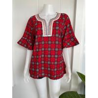 ราคา เสื้อคอวีแขนระบาย อก44 นิ้ว (19200175934)