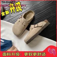 ราคา 2023 new thick soled Birkenstock shoes half drag womens spring retro slip on baotou slippers inner heightened Birkenstock shoes (19667563522)