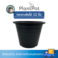 ราคา กระถางต้นไม้พลาสติก กระถางต้นไม้สวยๆ กะถางต้นไม้ กระถางดำ สีดำ 12 นิ้ว (14146750807)