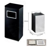 ราคา ถังขยะเหล็กเคลือบทรงกลม 22L พร้อมที่เขี่ยบุหรี่ ขนาด 25 25 61CM สีดำ (17470786631)