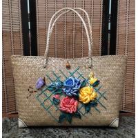 ราคา กระเป๋าสานกระจูด ปักดอกไม้ริบบิ้น 3 มิติ แฮนด์เมดทั้งใบ มีซับใน งานละเอียด (17683232659)