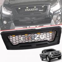 ราคา กระจังหน้า หน้ากระจัง มีไฟ LED สีเหลือง โลโก้โครเมี่ยม รุ่น อีซูซุ ดีแม็กซ์ ISUZU D MAX DMAX ปี 2015 2019 สีดำด้าน 1 ชิ้น (703196778)