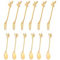 ราคา 12 Packs of Stainless Steel Fork and Spoon Set Ice Cream Tea Coffee Spoon Tableware Kitchen Tableware (19897508295)