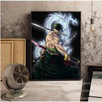 ราคา โปสเตอร์ภาพวาดผ้าใบ รูปการ์ตูนวันพีช Zoro สําหรับตกแต่งผนังห้อง (19787188378)