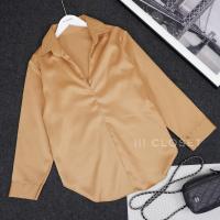 ราคา เสื้อเชิ้ต lll Freesize lll TUM013 คอวี แขนยาว เย็บสกัดหน้าอก ผ้าซาร่า ผ้าเงา หนา สวย (12400079638)