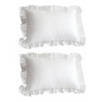 ราคา 2X 100 Cotton Ruffle Pillowcase Ruffled Pillow Cover White Pillow Case (17644593120)