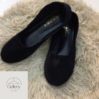 ราคา คัทชูหญิง ไม่มีส้น ผ้ากำมะหยี่สีดำ ปลายกลม (19546001456)