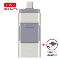 ราคา multi function 4 in 1 USB Flash Drive 32GB OTG micro USB Pendrive 64GB 128GB type c Pen Drive for iphone ipad pc Android phone (19782033717)