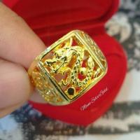 ราคา แหวนทอง u0686 รุ่นเคลือบทองหนาพิเศษ ลายมังกร แหวนทองไมครอน แหวนทองชุบ แหวนทองสวย แหวนหนัก 1 บาท (1352818284)