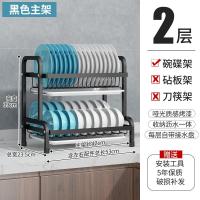 ราคา Spot parcel post Black Stainless Dish Rack Draining Rack Dish Drainer Household Kitchen Storage Rack Draining Tableware Storage Cupboard (19353528380)