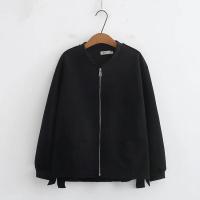 ราคา มีไซส์ใหญ่ Plus Size Womens Spring Autumn Zip Up Jackets Long Sleeved Large Size Plain Outerwear (12948675582)