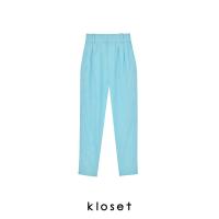 ราคา KLOSET Kloset High Waist Pants PF22 P007 กางเกงขายาว กางเกงปักลาย กางเกงผู้หญิง กางเกงแฟชั่น (20346004125)