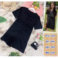 ราคา จั้มสูท M764 ผ้าไหมอิตาลี เนื้อดี คอปก ซิปหน้า กระเป๋าข้าง ยาว 33อก 38เอว 38สพ 40 (19768842866)