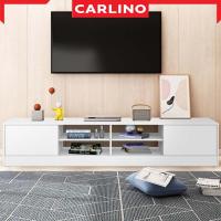 ราคา MR CARLINO SNOW SERIES TV Cabinet ชั้นวางทีวี โต๊ะวางที่วี โต๊ะหน้าทีวี ทีวี ห้องรับแขก ชั้นวาง มีให้เลือก 4 FT 6 FT Adjustable Height TV Cabinet with Storage White Color (21273482014)