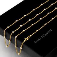 ราคา สร้อยคอเงินแท้ 92 5 Italy ชุบ 2 กษัตริย์ W G สร้อยคอเงินแท้ 92 5 Italy ชุบ 2 กษัตริย์ W G ลายโซ่คั่นบอลตัดลายกระจก (19760145381)