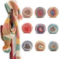 ราคา Bttj0 100กรัมหนาผ้าพันคอหมอนอิงโซฟาสายรุ้งสี DIY เส้นด้ายโครเชต์ถักมือทอ (1951914785)