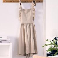 ราคา Foreign trade of household lotus leaf lace cotton and linen apron can work is han edition printed Japanese cafe kitchen apron (19710397603)