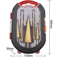 ราคา ชุดดอกสว่าน6ชิ้น ดอกสเต็ป ทรงเจดีย์ เจาะเหล็ก คว้านรู ขนาด 4 32 มม Step Drill (16894399624)