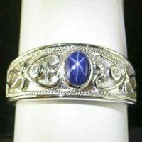 ราคา แหวนเงินแท้ 925 พลอยบลูสตาร์ แซฟไฟร์ blue star sapphire น้ำหนัก 1 05 กะรัต ขาสวยเนื้อเนียน (367384860)