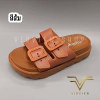 ราคา VIDVIEW ลดสนั่น รองเท้าแตะผู้หญิง แบบสวม 7768 เบอร์ 36 40 รองเท้าแฟชั่นหญิง รองเท้าผู้หญิง รองเท้าแตะแบบสวม ปรับสายได้ (17751971786)