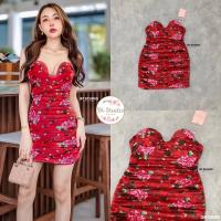 ราคา BT Studio 04 0888 เดรสสั้นเกาะอกสีแดง (19340711708)