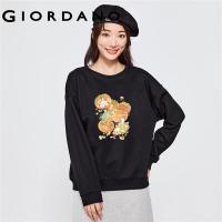 ราคา GIORDANO Women Ximimuzi Series Sweatshirts Crewneck Funny Print Sweatshirts Fleece Lined Fashion Casual Sweatshirts 99393372 (20593468762)
