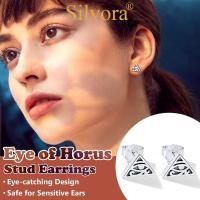 ราคา Silvora 925เงินสเตอร์ลิง Eye Of Horus Stud ต่างหูสำหรับผู้หญิงผู้ชาย Blue Evil Eyes Cubic Zirconia Ear Studs สำหรับของขวัญ ปาร์ตี้ปกติ Match (16248206007)