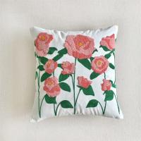 ราคา New Cotton Canvas Tulip Rose Floral Embroiderey Cushion Cover 45x45 Pillow Cover Ornamental Pillow Case for Living Room Luxury Home Decor (20015573061)