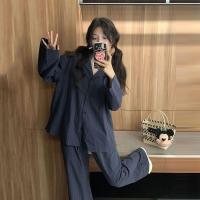 ราคา Fds เกาหลี Ins เรียบง่าย ลําลอง ลายทาง แขนยาว ชุดนอน ผู้หญิง ฤดูใบไม้ผลิและฤดูใบไม้ร่วง หลวม เสื้อคาร์ดิแกนผู้หญิง ชุดอยู่บ้าน (21055583343)