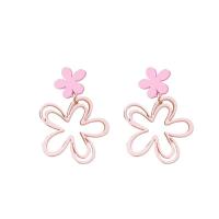 ราคา COCOJEWELRY ต่างหูเข็มเงินสีชมพูต่างหูเม็ดกลมผู้หญิงต่างหูดอกไม้กลวงเครื่องประดับแฟชั่นง่าย (19937350000)