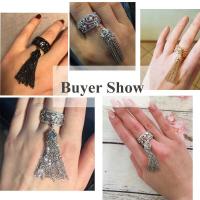 ราคา Luxury Engagement Ring For Women Wedding Band Zircon Silver Color Crystal Long Tassel Rings For Women Zk30 (10371590911)