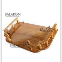 ราคา SLK หิ้งพระ ไม้สัก หิ้งสำหรับวางพระ ติดหนัง ขนาด 60 36 ซม มุมหยัก หิ้งพระไม้สักแท้ สีเคลือบเนื้อไม้ หิ้งพระไม้สักแขวนผนัง Buddhas shelf (1563154181)