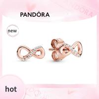 ราคา Pandora Shiny Eternal Symbol Earrings Rose Gold Womens Earrings Simple and Elegant Design (18945177011)