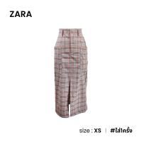 ราคา Zara กระโปรงยาวลายสก็อตสีน้ำตาล A002 6 (20582695404)