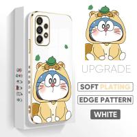 ราคา ออกแบบใหม่ Jizetin สำหรับ Samsung Galaxy A03 A10 A13 A23 A33 5G A53 5G A73 5G ฟรี การ์ตูนน่ารัก Doramon Square Edge Pattern Design หรูหราชุบ Soft Anti Gores Phone Case (15925282920)