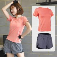 ราคา มาใหม่ ชุดออกกำลัง ชุดออกกำลังกาย ชุดออกกำลัง ผญ ชุดออกกำลังกายผู้หญิง เสื้อแขนสั้น กางเกงขาสั้น ชุดลำลอง เซต2ชิ้น Fashion 2in1sportswear เนื้อผ้านุ่มสบายแฟชั่นยอดนิยม (15311650044)