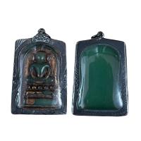 ราคา พระสมเด็จไกเซอร์เนื้อหยกโมราลงรักปิดทองพร้อมกรอบโบราณ (12662229317)