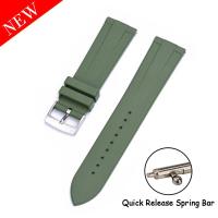 ราคา ใหม่ FKM สายนาฬิกายาง Universal สายนาฬิกา22มม 22มม Quick Release Pin สายนาฬิกากันน้ำยางนุ่มกีฬาสายคล้องคอสำหรับผู้ชายและผู้หญิง (14883593888)