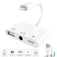 ราคา Lighting To USB 3กล้องอะแดปเตอร์ OTG 3 In 1สำหรับ Lightning เป็นแจ็คเสียง3 5มม ตัวแยกการชาร์จสำหรับ iPhone 12 11 X Pro Max Ipad ipod รองรับเครื่องอ่านการ์ดอินเทอร์เฟซ MIDI คีย์บอร์ด Blanc (7464301469)
