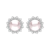 ราคา Merii ต่างหูเงินแท้ 925 ชุบโรเดียม ประดับเพชร CZ และ ไข่มุกน้ำจืด ขนาด 7 mm ดีไซน์เพชรล้อม Classic Pearl 225E0260 01 (9699268376)