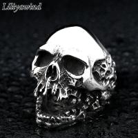 ราคา แหวนหัวกะโหลกเงินผู้ชาย Liliyawind Stainless Steel (3968314980)