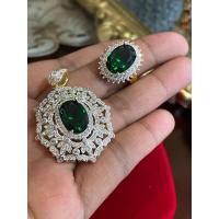 ราคา พร้อมส่ง ชุดเพชร พลอยเขียวมรกต จี้เพชรแหวนเพชร (17424957031)