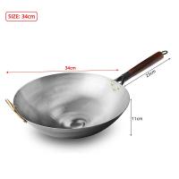 ราคา Onetwone 32 34ซม กระทะเหล็กทำด้วยมือแบบจีนโบราณกระทุ้งหม้อกระทะสำหรับทำอาหารในครัวเรือน Cooked กระทะเหล็กรอบด้านล่างกระทะทอด (7797919786)